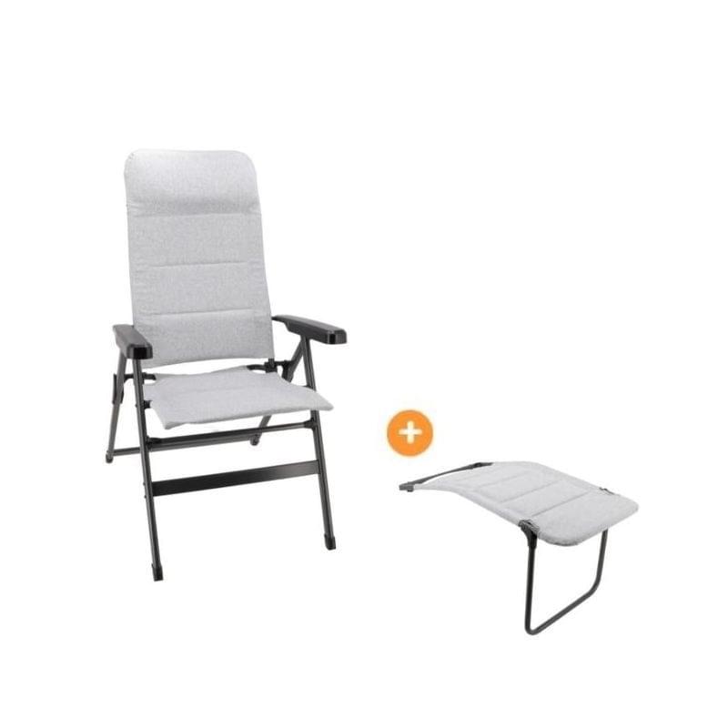 Travellife Bloomingdale Comfort Campingstoel + Gratis Voetenbank Grijs