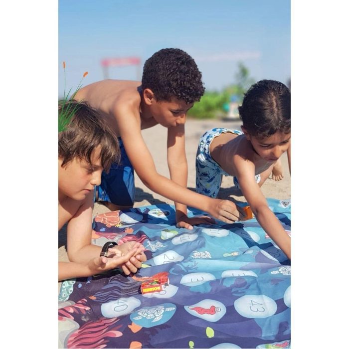 SooBluu Game Save the Turtle 100 x 160 Reis Handdoek Blauw