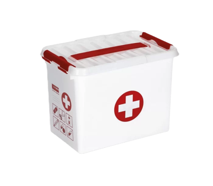 Sunware Q-line EHBO doos met inzet 9L wit rood