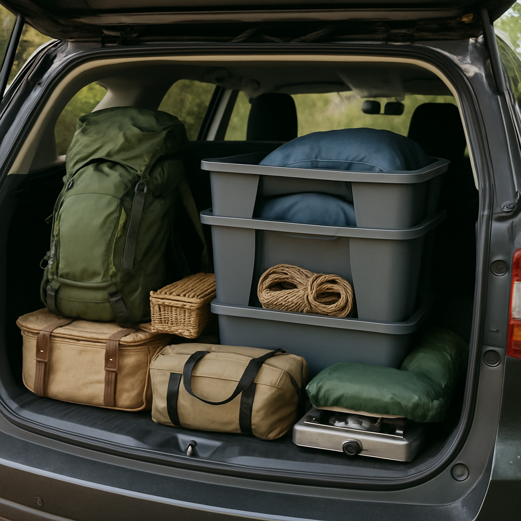 Kampeeruitrusting slim organiseren in je auto