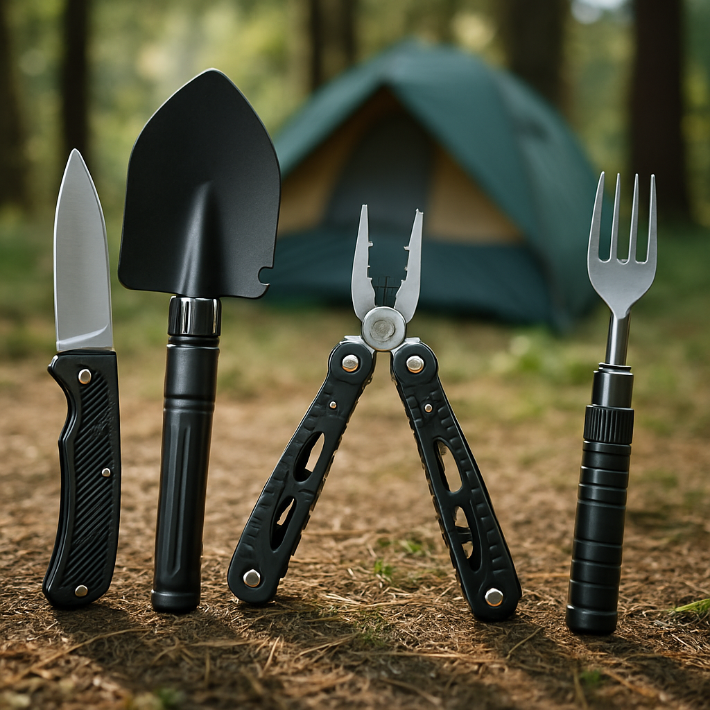 Multifunctionele kampeer tools die handig zijn